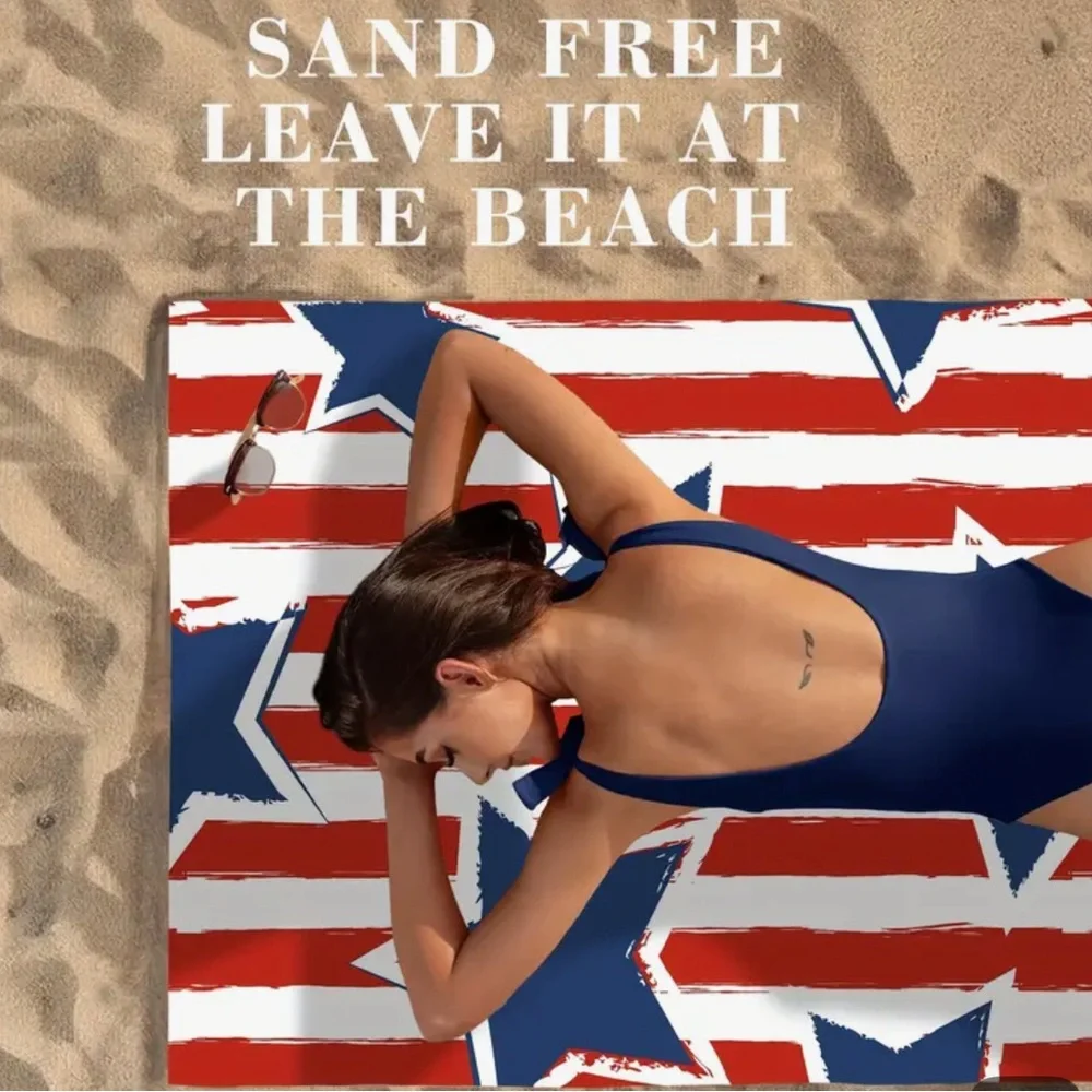 Red Stripes/Blue Stars Beach Towel